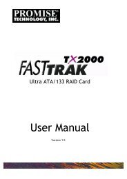 FastTrak TX2000 Manual - Promise Technology, Inc.