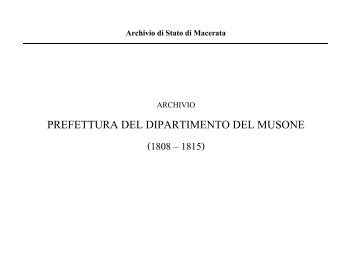 prefettura del dipartimento del musone - Istituto Centrale per gli Archivi