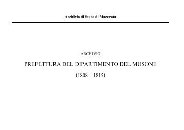 prefettura del dipartimento del musone - Istituto Centrale per gli Archivi