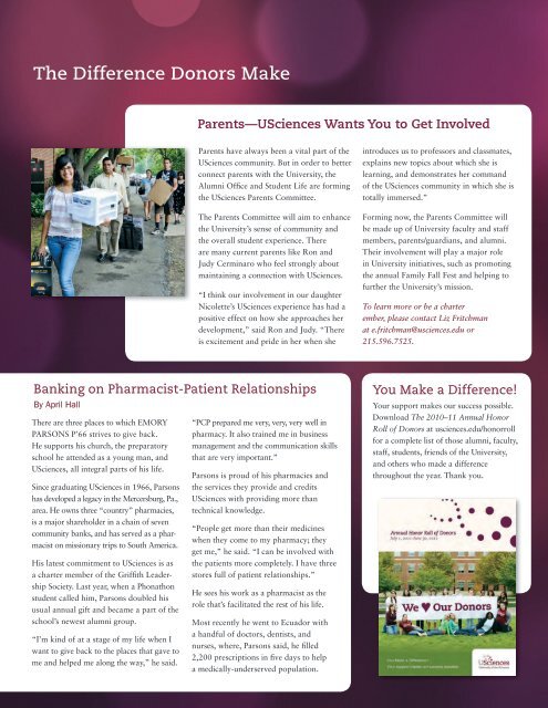 USciences Bulletin - University of the Sciences in Philadelphia