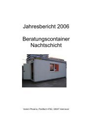 Jahresbericht 2006 Beratungscontainer Nachtschicht