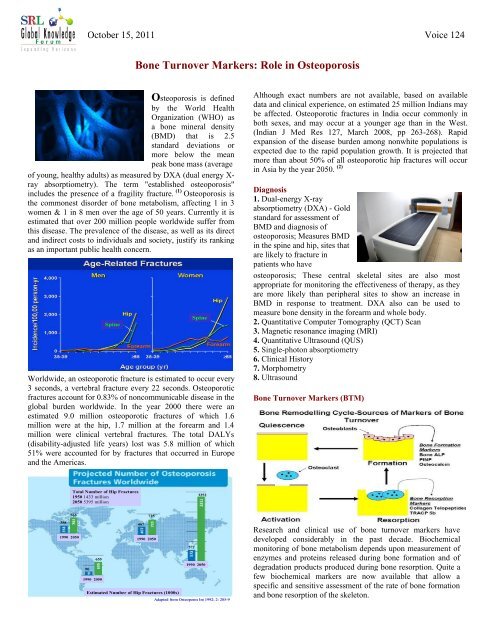 Bone Turnover Markers: Role in Osteoporosis - Srl