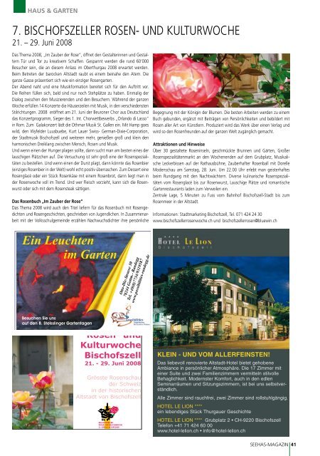 Das Magazin am Bodensee 06 - 07 / 2008 - Seehas Magazin