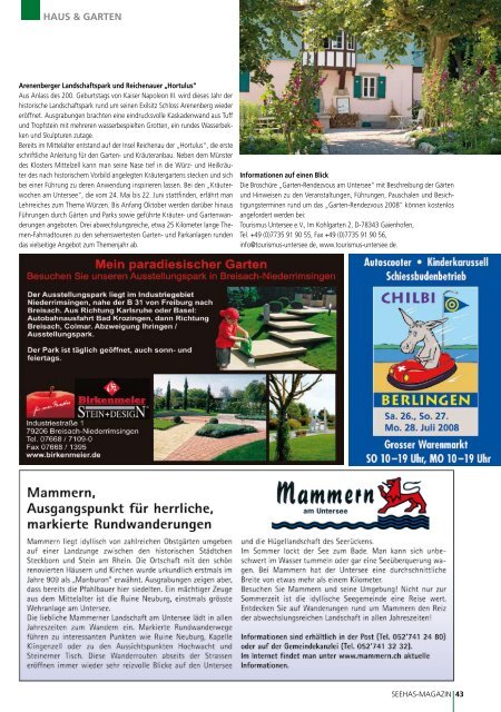 Das Magazin am Bodensee 06 - 07 / 2008 - Seehas Magazin