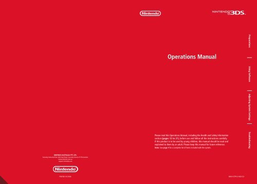 Nintendo 3DS Hardware Operations Manual - Nintendo of Australia