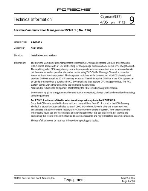 Porsche 987 PCM 2.1 Navigation Retrofit - Maxspeed-Motorsports