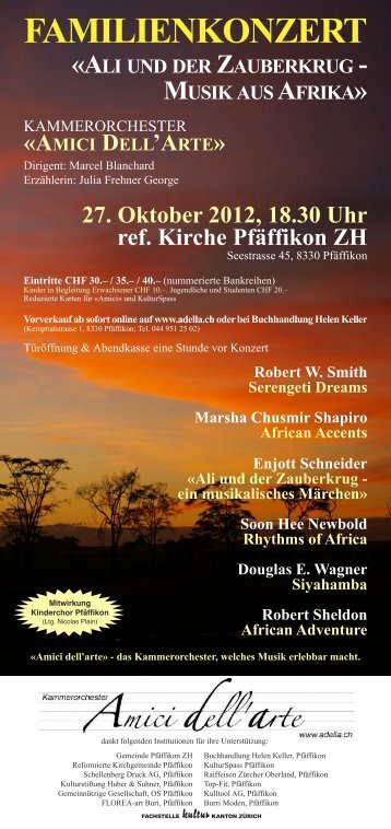Konzertflyer - Kammerorchester «Amici dell'arte