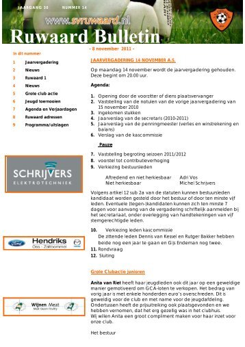 Bulletin 14 - 2011/2012 - sv Ruwaard