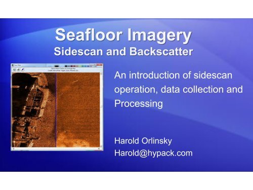Seafloor Imagery - Sidescan and Backscatter