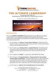 THE ULTIMATE LEADERSHIP - iTrainingExpert.com