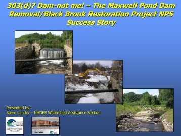 The Maxwell Pond Dam Removal/Black Brook ... - NEIWPCC