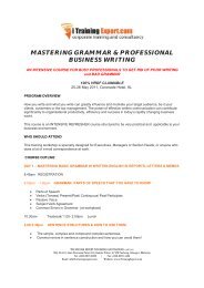 mastering grammar & professional business writing - iTrainingExpert ...