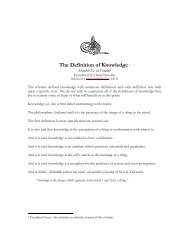 The Definition of Knowledge 1 - ma'rifah