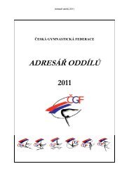 adresÃ¡Å oddÃ­lÅ¯ Ägf - 2011 - ÄeskÃ¡ gymnastickÃ¡ federace