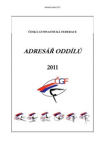 adresÃ¡Å oddÃ­lÅ¯ Ägf - 2011 - ÄeskÃ¡ gymnastickÃ¡ federace
