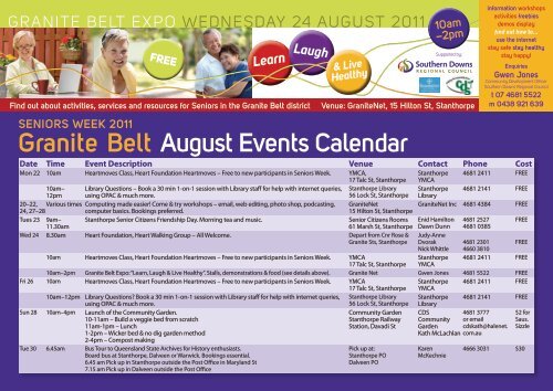 Granite Belt August Events Calendar - Southern Downs Regional ...