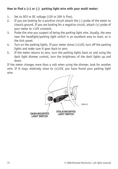 Responder LE Model 5701 Security and Remote Start Installation ...