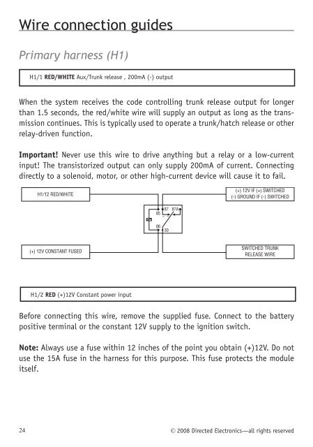 Responder LE Model 5701 Security and Remote Start Installation ...