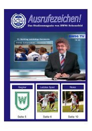 Das Stadionmagazin von BW96 Schenefeld