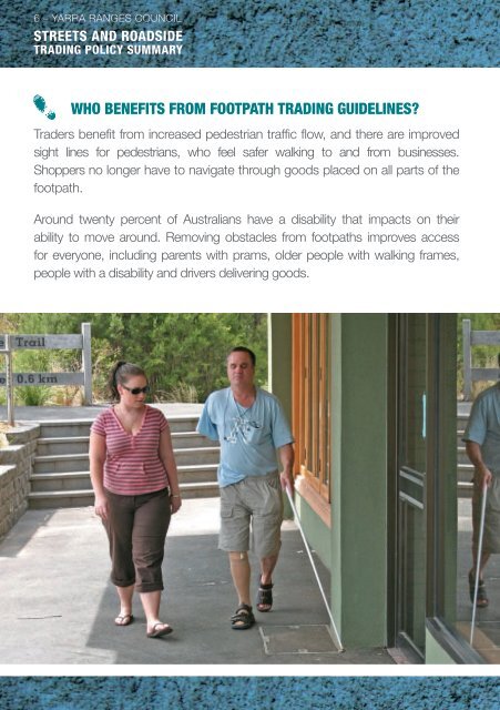 Footpath Trading Policy Summary - Shire of Yarra Ranges