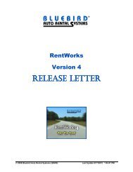 RentWorks 4.0 - Bluebird Auto Rental Systems