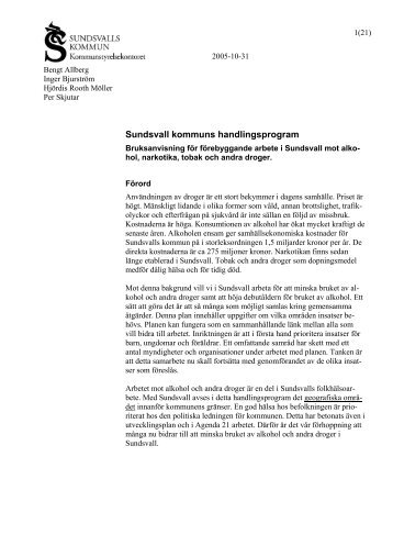 Handlingsprogram mot alkohol och droger (pdf) - Sundsvall