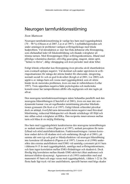 Neurogen tarmfunktionsstÃ¶rning - BLF