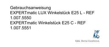 Gebrauchsanweisung EXPERTmatic LUX ... - KaVo Dental