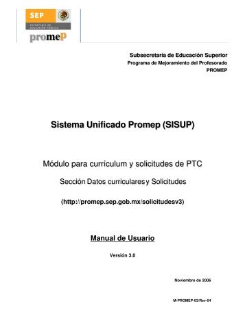 Manual de PTC's PROMEP