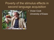 Poverty of the stimulus effects in second language acquisition