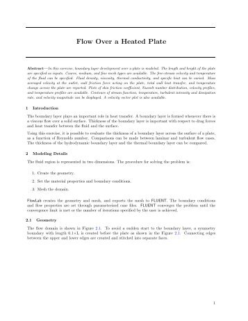 Flow Over a Heated Plate - PhilonNet Engineering Solutions