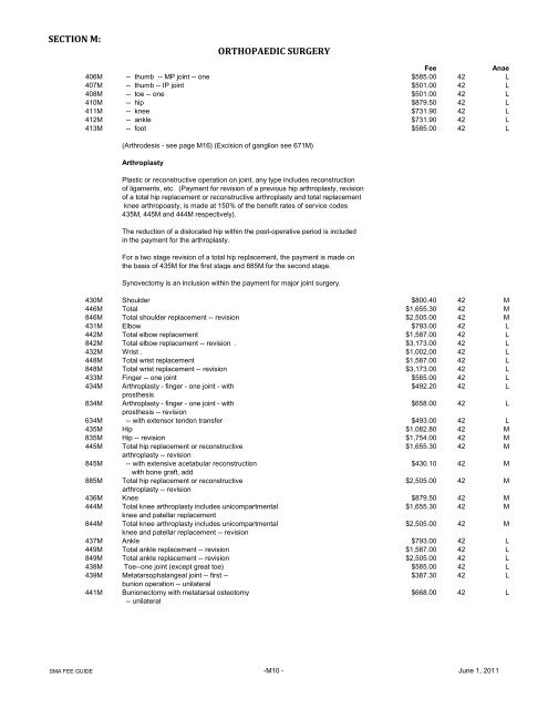 for uninsured services - Saskatchewan Medical Association