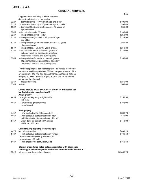 for uninsured services - Saskatchewan Medical Association