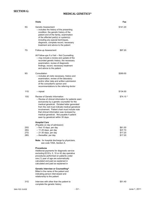 for uninsured services - Saskatchewan Medical Association