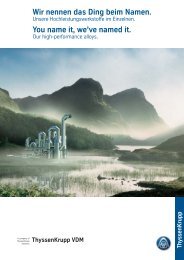 Hochleistungswerkstoffe - ThyssenKrupp VDM