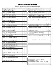 Software Development Track Checksheet - Kutztown University ...