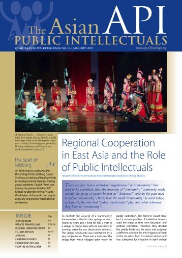 Regional Cooperation in East Asia and the Role of Public Intellectuals