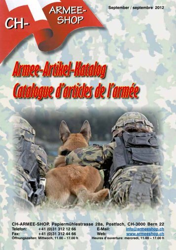 Armee-Artikel-Katalog Catalogue d'articles de l - CH-Armeeshop ...