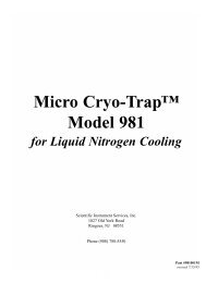 Micro Cryo-Trap Model 981 for Liquid Nitrogen Cooling - Manual
