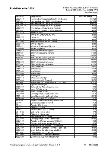 Alde Preisliste 2008 Web.pdf - Selzam