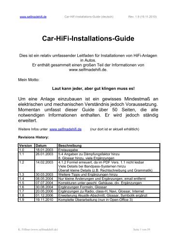 Car-HiFi-Installations-Guide - Selfmadehifi.de