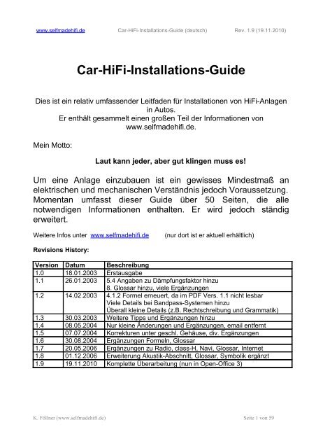Car-HiFi-Installations-Guide - Selfmadehifi.de