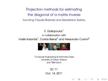 Projection methods for estimating the diagonal of a matrix inverse ...