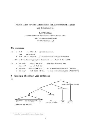 PËa-prefixation on verbs and auxiliaries in Lhaovo (Maru) Language ...