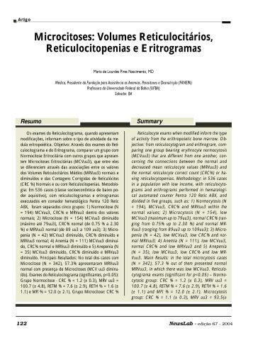 Microcitoses: Volumes ReticulocitÃƒÂ¡rios ... - NewsLab