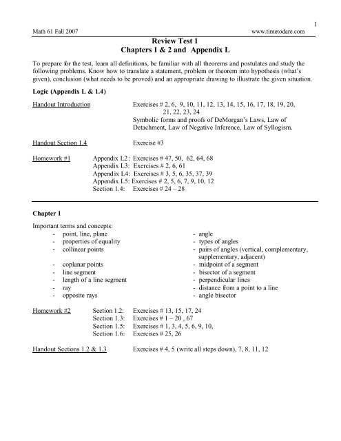 Review Test In Math Review Test 1