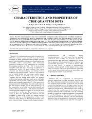 CHARACTERISTICS AND PROPERTIES OF CDSE QUANTUM DOTS