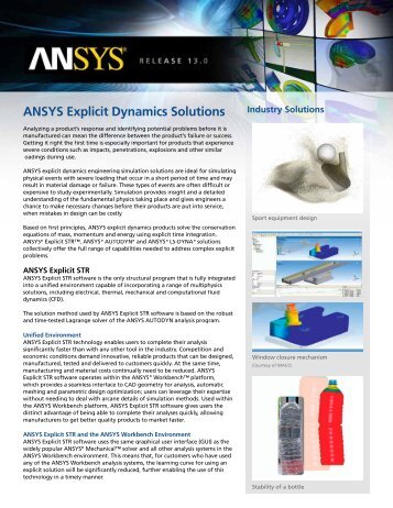 ANSYS Explicit Dynamics Solutions - PhilonNet Engineering Solutions