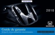 Guide de garantie - Honda Canada