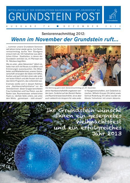 Grundstein-Post No. 74 - "Grundstein" eG.